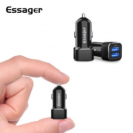 Essager Dual USB ładowarka samochodowa do iPhone Xs Samsung S10 Xiao mi mi 9 8 2.4A szybki samochód adapter do ładowania telefon