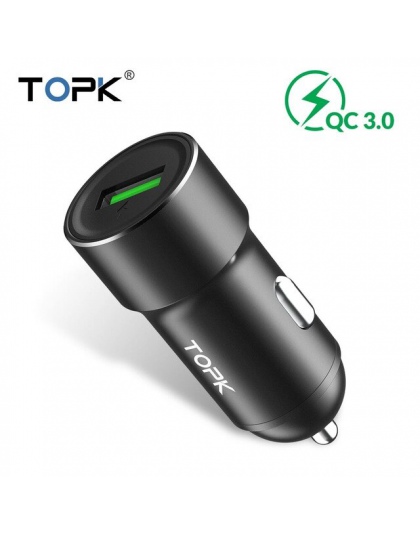 TOPK G102Q ładowarka samochodowa USB szybkie ładowanie 3.0 telefon komórkowy ładowarka szybkie QC3.0 samochód ładowarka do Samsu