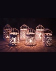 6 sztuk metalowa klatka na ptaki świecznik na ślub biały kolor latarnia maroko rocznika małe latarnie na świece wystrój