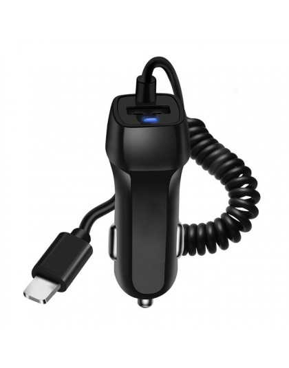 USB ładowarka samochodowa do iPhone X 8 7 6 s 6 plus 10 telefon ładowarka samochodowa z Micro USB typu C z systemem IOS kabel do