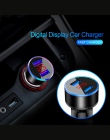 Podwójna ładowarka samochodowa USB Adapter 3.1A cyfrowy LED napięcie/prąd wyświetlacz Auto pojazd metalowa ładowarka dla intelig