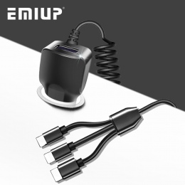 EMIUP USB ładowarka samochodowa do telefonu komórkowego dla IPhone X 7 XS Max ładowarka samochodowa Micro USB typu C ładowarka d