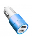 Crouch 5 V 2.1A podwójna ładowarka samochodowa USB ze stopu metali szybki samochód adapter do ładowarki dla iPhone Xiaomi Samsun