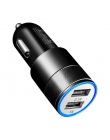 Crouch 5 V 2.1A podwójna ładowarka samochodowa USB ze stopu metali szybki samochód adapter do ładowarki dla iPhone Xiaomi Samsun