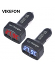 VIKEFON podwójna ładowarka samochodowa USB 5 V 3.1A uniwersalny 4 w 1 z napięcia/temperatury/miernik prądu Tester adapter cyfrow