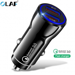 OLAF szybkie ładowanie 3.0 ładowarka samochodowa USB 3.1A metalowy samochód-ładowarka do telefonu komórkowego ładowarka samochod