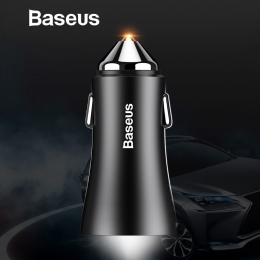 Baseus Dual USB ładowarka samochodowa do iPhone XS telefon komórkowy Samsung ładowarka samochodowa samochodowa ładowarka samocho