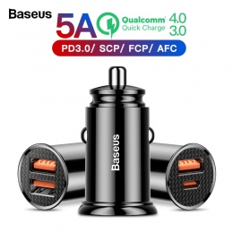 Baseus 30 W szybkie ładowanie 4.0 3.0 samochodów ładowarka do Samsunga Huawei Supercharge SCP USB typu C PD 3.0 szybka ładowarka