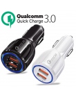 QC3.0 certyfikat szybkie ładowanie podwójna 2 Port USB szybka ładowarka samochodowa 36 W akcesoria do telefonu komórkowego