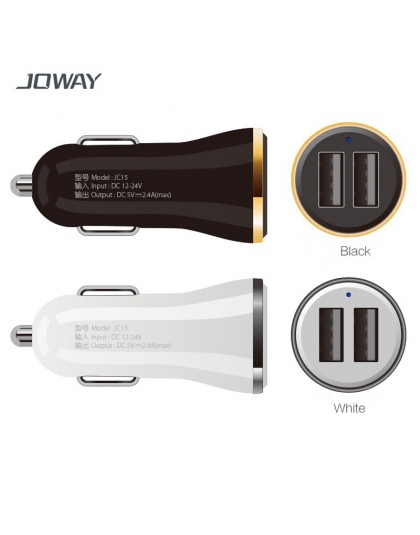 JOWAY podwójna ładowarka samochodowa USB 2.4A szybka ładowarka do telefonu Iphone 6 s 6 plus SE do Samsung Xiaomi telefony komór