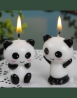 2 sztuk/para Cute Panda dla dzieci urodziny świeczki na tort urodziny strona dekoracji świeca. kreatywne urodziny ciasto wykasza