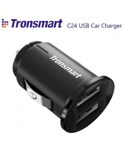 Tronsmart C24 dwa porty ładowarka samochodowa USB VoltiQ ładowarka samochodowa telefon szybka ładowarka Adapter USB zabezpieczen