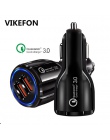 Ładowarka samochodowa VIKEFON USB ładowarka samochodowa podwójna ładowarka szybkie ładowanie 3.0 QC 3.0 telefonu komórkowego szy
