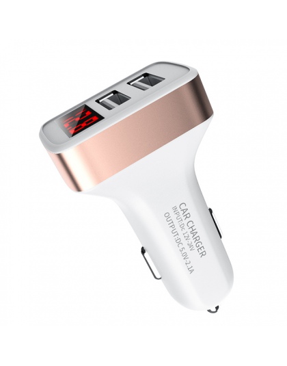ZNP ładowarka samochodowa wyświetlacz cyfrowy podwójny Port USB Adapter 2.1A ładowarka samochodowa podwójne USB dla iPhone Xiaom