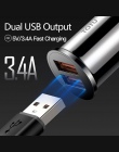 TOTU szybkie ładowanie 3.0 USB ładowarka samochodowa do iPhone Samsung Xiaomi Mini podwójny USB 3.4A szybka ładowarka do telefon