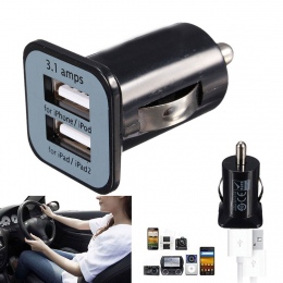 Uniwersalny do samochodów ładowarka Mini podwójne porty USB adapter gniazda dla iPad iPhone