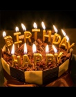 Kreatywny złoty kartka urodzinowa świeca bezzapachowe dekoracyjne wosk parafinowy kolorowe świece na urodziny dekoracje na tort 