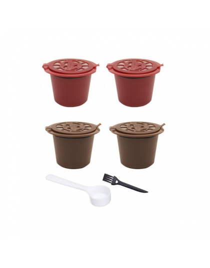 4 sztuk filtr do kawy 20 ml wielokrotnego użytku kapsułki kawy do ponownego napełniania filtry do kawy Nespresso z łyżeczką szcz