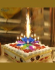 Ciasto kwiat 2 świece przycisk baterii 5 Lotus mody cal 2 5 wliczony w cenę urodziny festiwal cm dekoracyjne muzyka Party