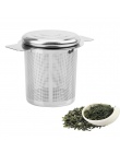 Pokrywy do herbaty i filtry do kawy drobnych oczkach sitko do herbaty wielokrotnego użytku ze stali nierdzewnej zaparzaczem herb
