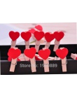 12 sztuk/worek Mini serce miłość drewniane ubrania zdjęcie papieru Peg Pin Clothespin Craft żywności pocztówka klipy domowe ręko