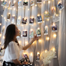 Zdjęcie wiszące klipy String światła kolaż zdjęć wyświetlacz Led migotanie światła z klipsem domu sypialnia dekoracje ścienne dl