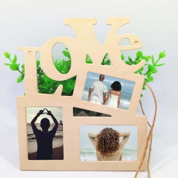 Hot 2019 Romantico prezent drewniane miłość ramka na zdjęcia ramki na zdjęcia suzuki dekoracje domu DIY Design art ścienne Tri-p