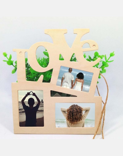 Hot 2019 Romantico prezent drewniane miłość ramka na zdjęcia ramki na zdjęcia suzuki dekoracje domu DIY Design art ścienne Tri-p