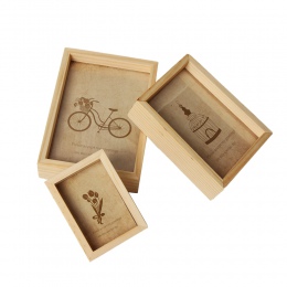 Dekoracyjne drewniane ramki na zdjęcia ozdobne ekologiczne prostokątne pudełko z obrazkiem solidna gruba rama do postawienia