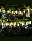 DIY wyświetlania zdjęć String Fairy światła ze zdjęciem klipy sypialnia dekoracja ścienna LED światła do wieszania obrazów kartk
