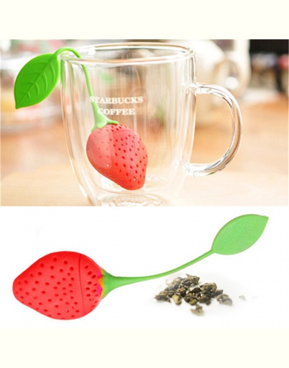 Słodkie truskawki sitko do herbaty torebki herbaty silikonowe luźne zaparzacz herbaty liściastej filtr dyfuzor zabawy Cartoon ak