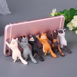 Uchwyt na telefon śliczny kot tablety biurko Sucker żywicy uchwyt na telefon komórkowy stojak Sucker projekt zwierząt uchwyt na 