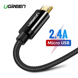 Ugreen kabel Micro USB 2.4A Nylon szybkie ładowanie USB kabel do transmisji danych dla Samsung Xiaomi LG tabletu z systemem Andr