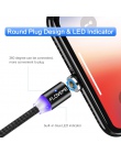FLOVEME 1 M magnetyczny kabel ładowania, kabel Micro USB do iPhone XR XS Max X magnes ładowarka kabel USB typu C ładowania LED p