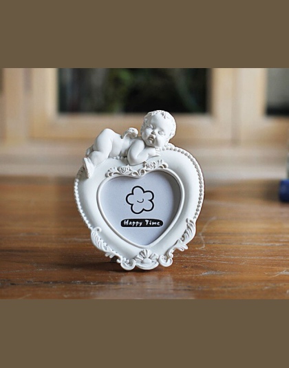Biały Mini ramka na zdjęcia do uroczego dziecka, w kształcie serca w kształcie serca ramki na zdjęcia Home Decor, porta Retrato 