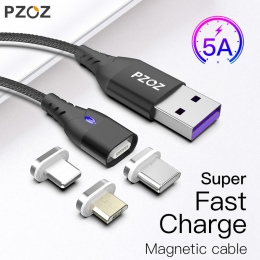 PZOZ 5A kabel magnetyczny Micro usb typu C Super szybkie ładowanie telefonu Microusb typu C magnes ładowarka usb c dla iphone hu