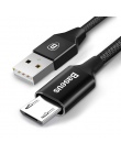 Baseus kabel Micro USB szybkie ładowanie Micro USB ładowarka kabel do Samsung Xiaomi przewód danych przewód komórkowego z system