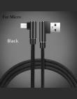 Kabel Micro USB 2A szybka ładowarka USB przewód Suntaiho kolanko 90 stopni Nylon pleciony kabel do transmisji danych dla Samsung