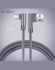 Kabel Micro USB 2A szybka ładowarka USB przewód Suntaiho kolanko 90 stopni Nylon pleciony kabel do transmisji danych dla Samsung