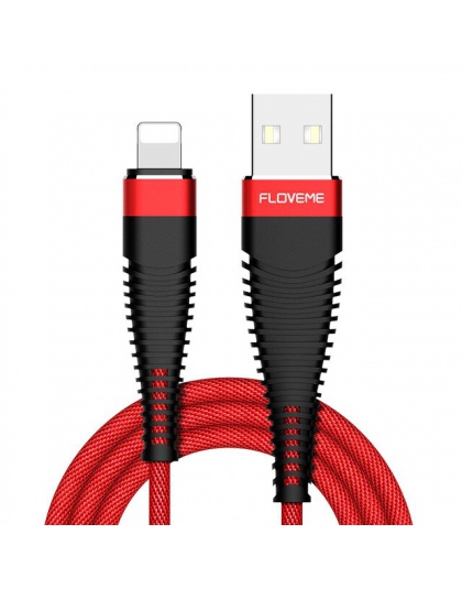 FLOVEME 2.4A oświetlenie USB kabel dla iPhone XR X 7 kabel ładowarki oświetlenia, aby kabel USB do ładowania danych nylonowy war