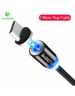 FLOVEME LED kabel magnetyczny do oświetlenia Micro USB typu C kabel do telefonu dla iPhone X Xr Xs Max 1 m 2 m 2A szybkie ładowa
