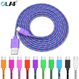 OLAF Nylon pleciony kabel USB typu C 1 M 2 M 3 M danych synchronizacji szybkie ładowanie kabel USB C do Samsung S9 S10 Xiaomi mi