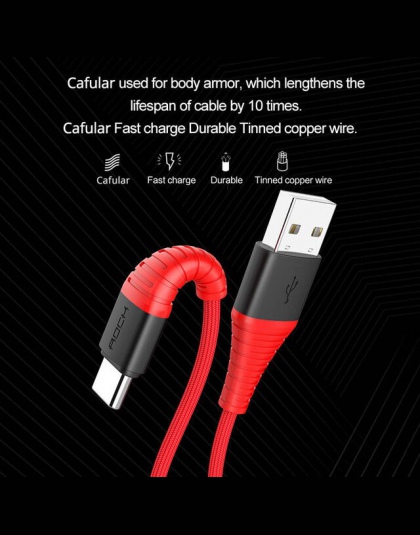 ROCK typu C 3A światła LED kabel USB typu C USBC szybkie ładowanie QC 4.0 ładowarka typu c oświetlenie kabel do Samsung S10 S9 X