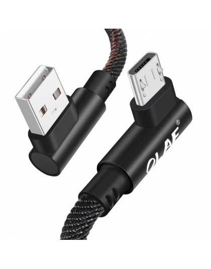 OLAF 90 stopni kabel Micro USB 2.4A szybkiego ładowania do ładowania danych przewód kabel Microusb do Samsung Xiaomi Android Mob