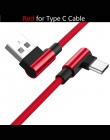 USB typu C Micro kabel USB 90 stopni szybkie ładowanie usb c kabel L typ-c 3.1 przewód danych ładowarka usb c do Samsung S8 S9 u