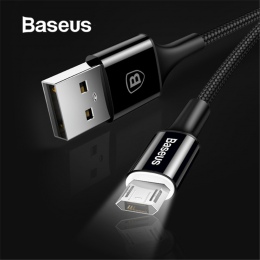 Baseus oświetlenie LED Micro USB kabel do Xiaomi Redmi 4X uwaga 4 5 odwracalne Micro USB kabel ładowania do Samsunga S7 telefon 