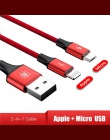 Baseus 3in1 2in1 kabel USB dla iPhone X 8 7 6 kabel Micro USB typu C kabel do Samsung S9 s8 szybki kabel do ładowania 3A ładowar