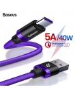 Baseus 5A USB typu C kabel do Huawei Mate 20 P30 P20 Pro Lite telefon komórkowy USBC szybkie ładowanie ładowarka przewód USB-C k