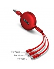Cafele 3in1 USB typu C kabel Micro USB typu c dla ładowarka do iPhone’a kabel 120 cm 3A szybkiego ładowania USB C kabel