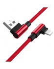 Dla ładowarka do iPhone’a kabel USB szybkie ładowanie 90 stopni usb przewód 8 Pin kabel do iphone X Xs Max 8 7 6 plus 6 s 5 5S s